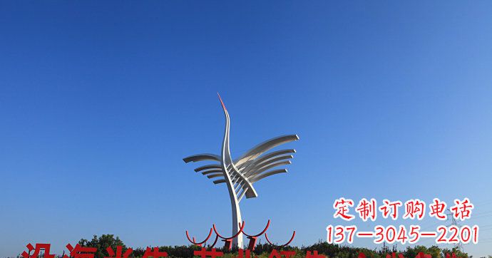 深圳城市抽象不锈钢仙鹤雕塑