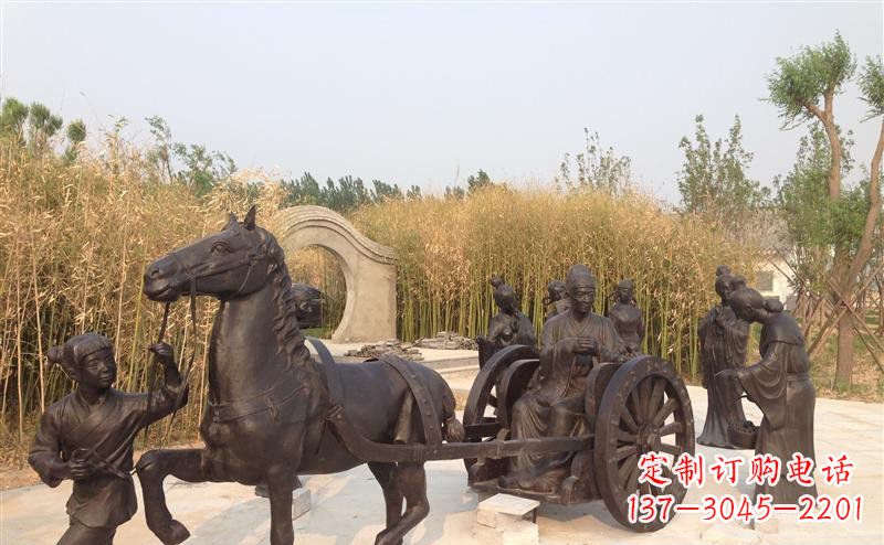 深圳城市公园的马车雕塑