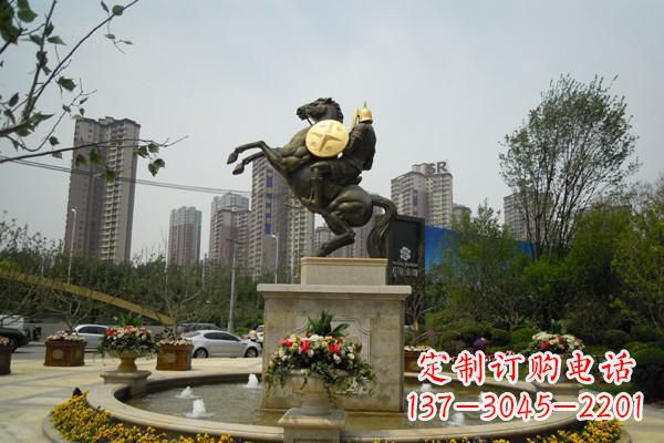 深圳城市铸造铜马战士雕塑