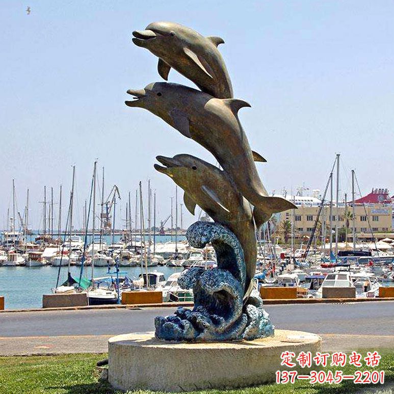 深圳海豚铜雕塑传承海洋文化