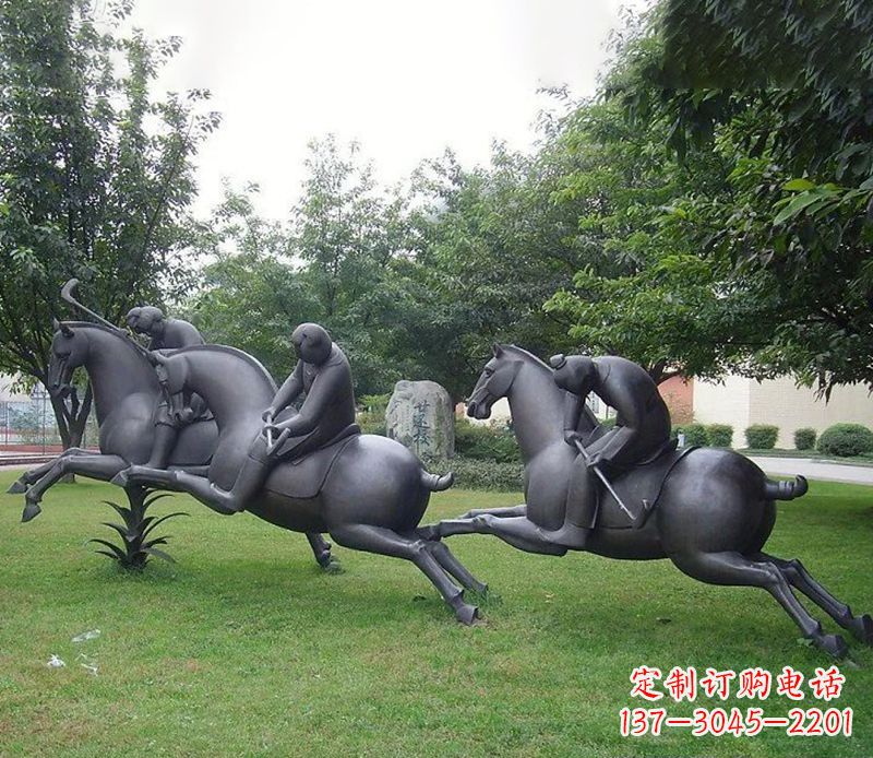 深圳抽象人物骑马铜雕
