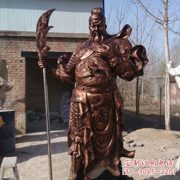 深圳铸造巍然屹立的关公雕像
