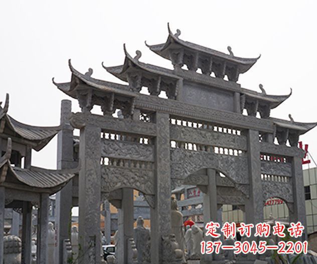深圳村庄大型牌坊石雕