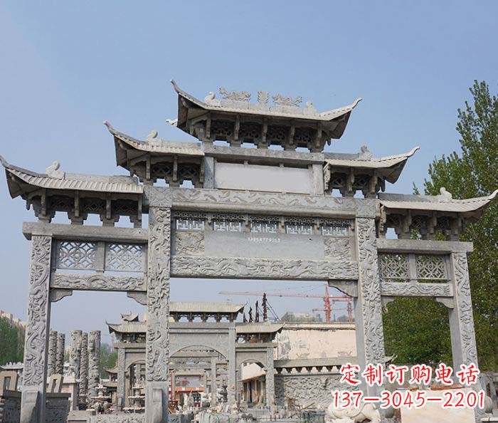 深圳大理石牌坊雕塑传承中国古典文化