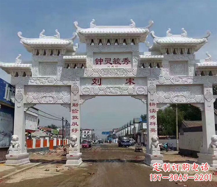 深圳村庄牌坊石雕——精美绝伦
