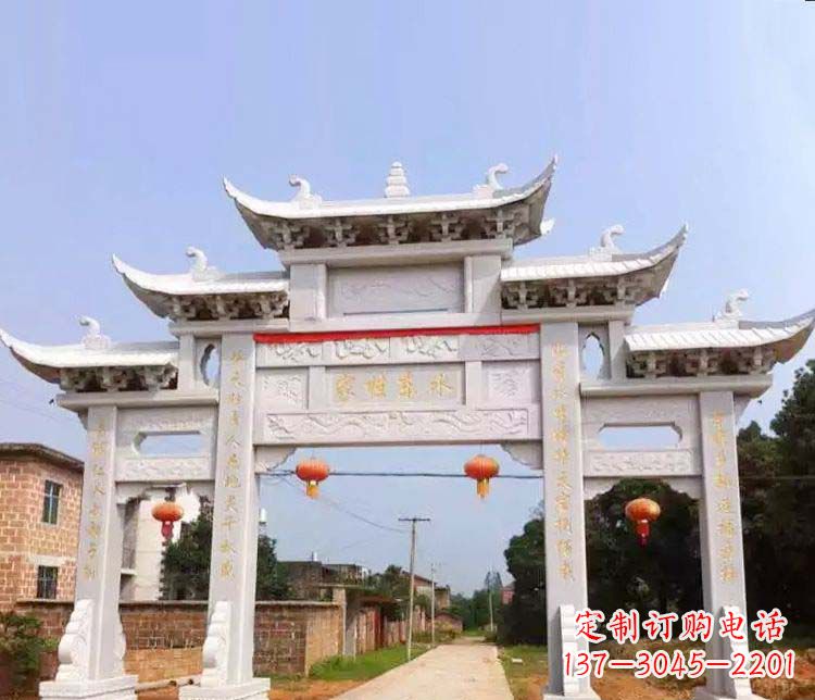 深圳传承村庄牌坊石雕文化