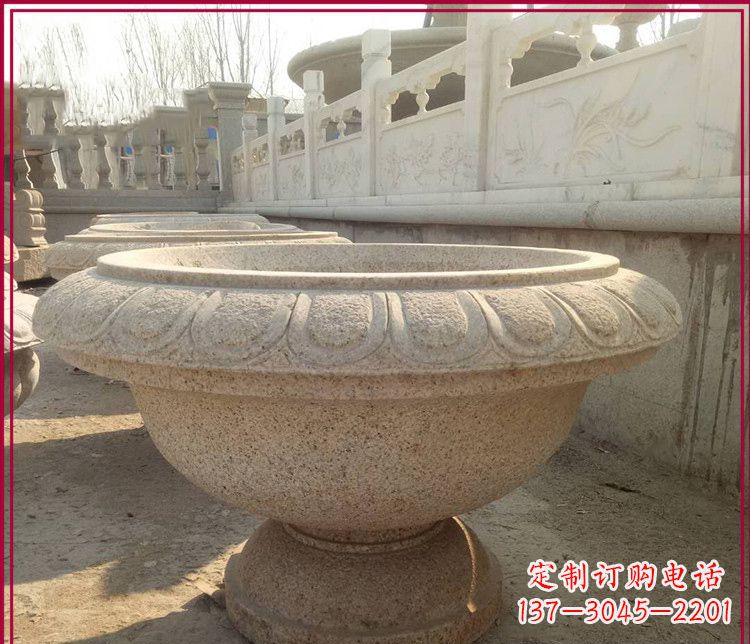 深圳大理石花盆雕塑
