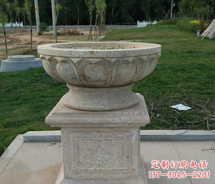 深圳大理石花盆石雕