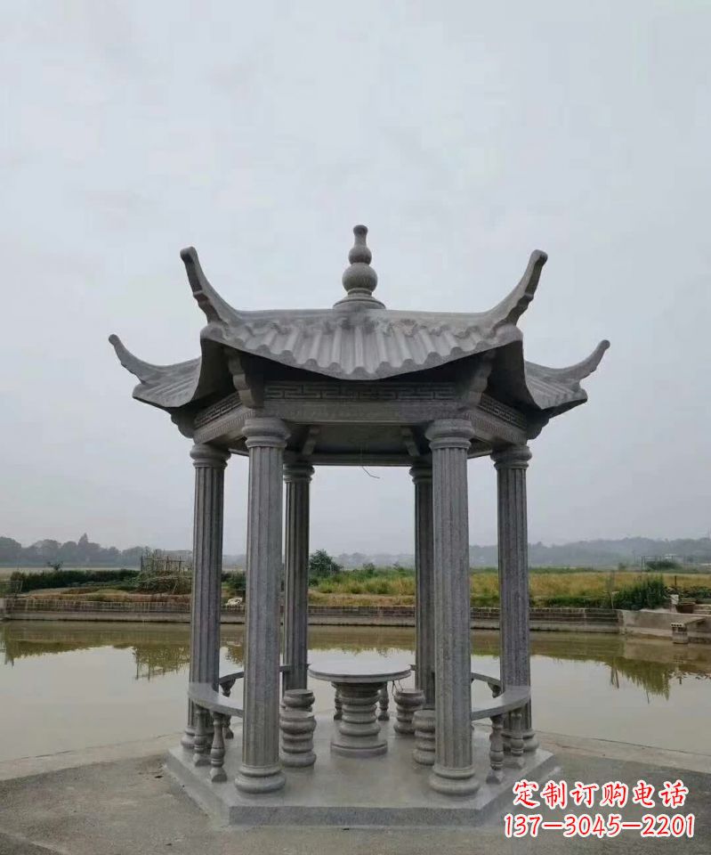 深圳大理石凉亭石雕塑