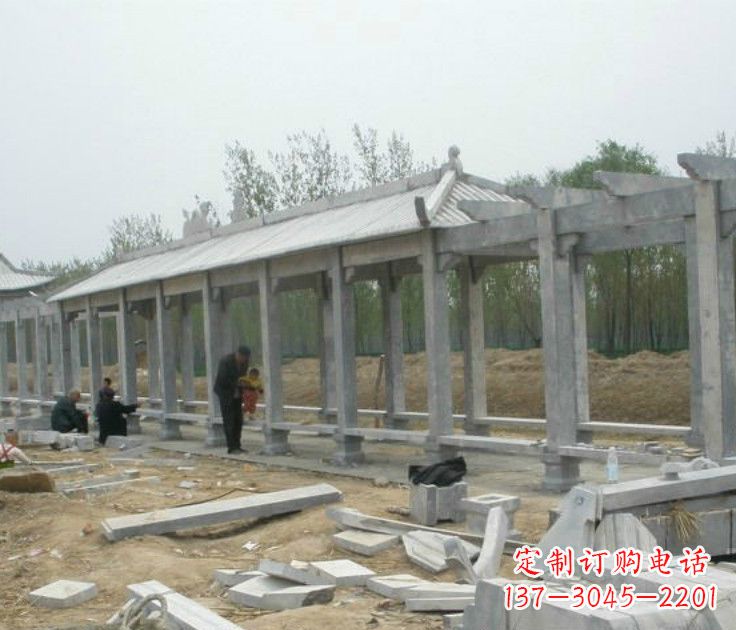深圳大理石凉亭长廊石雕