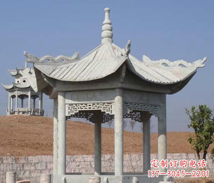 深圳大理石六角凉亭石雕 (3)