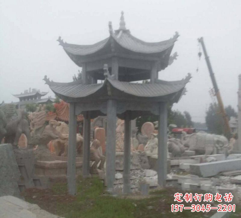 深圳大理石六角凉亭石雕