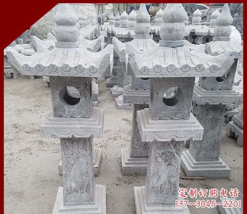 深圳大理石石灯笼寺庙石雕 (2)