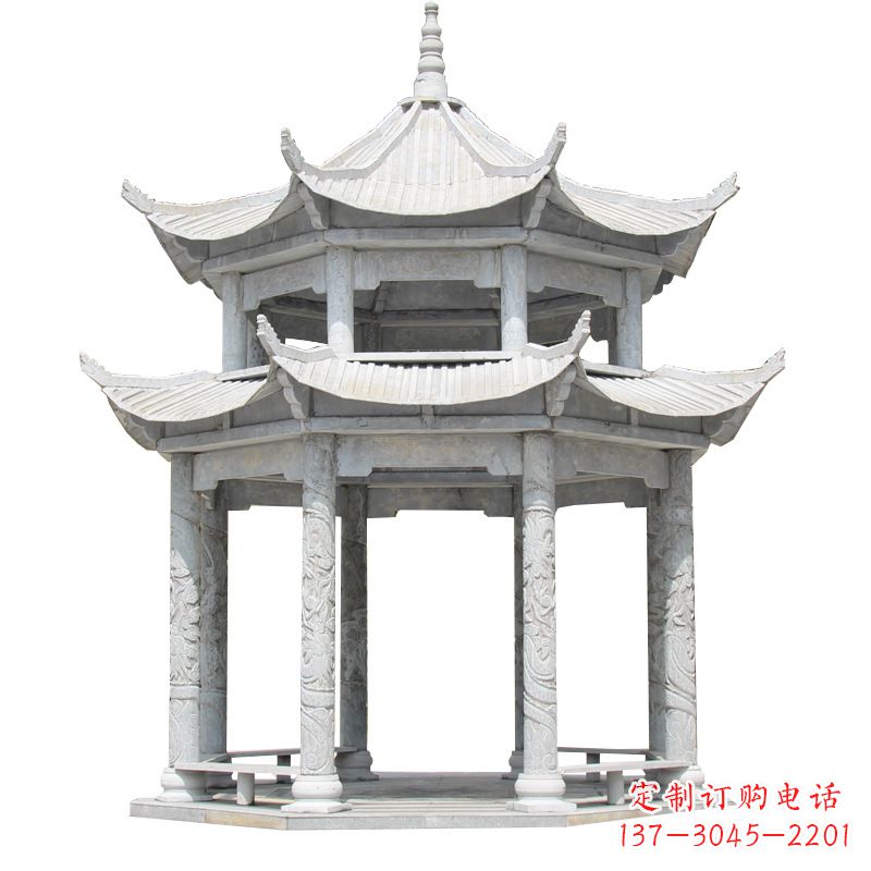 深圳大理石古建凉亭雕塑