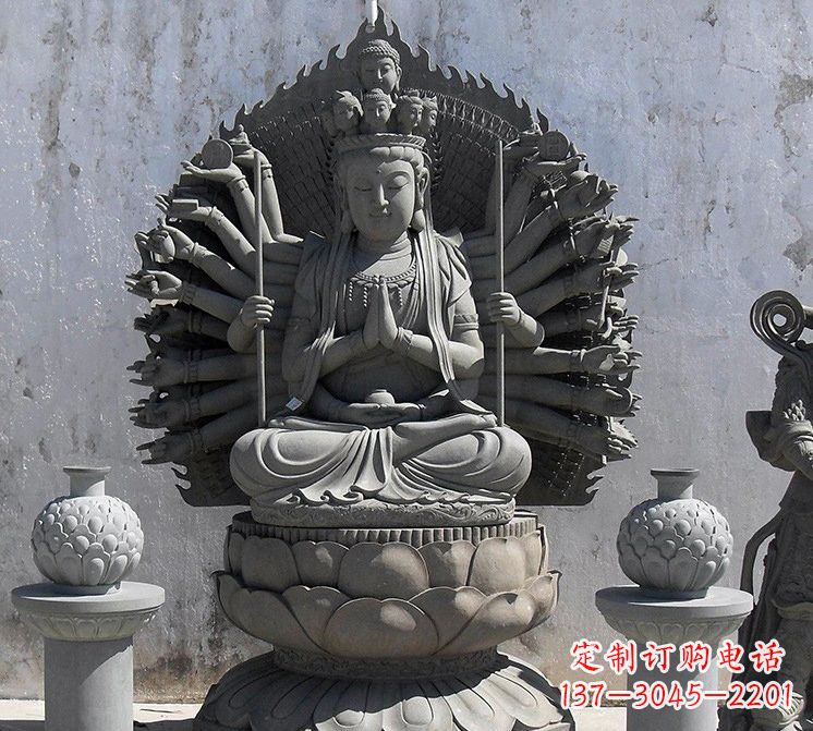 深圳宗教庙宇千手观音大理石雕塑