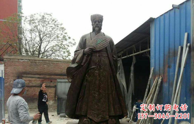 深圳典雅大型立式诸葛亮铜雕