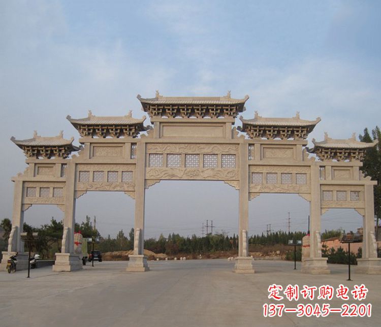 深圳大型五门牌坊石雕