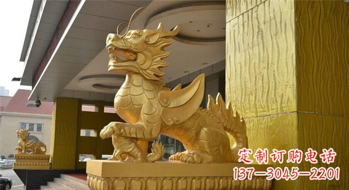 深圳精美麒麟铜雕,展现神秘之美