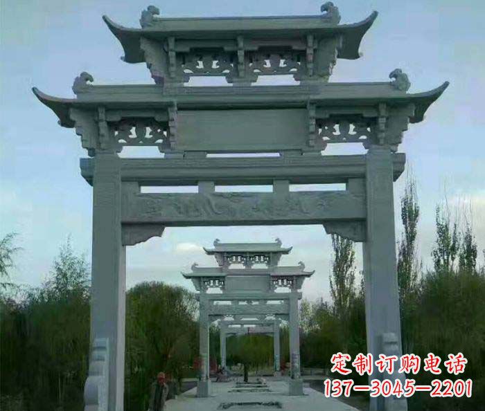 深圳牌坊雕塑精美大理石雕塑艺术