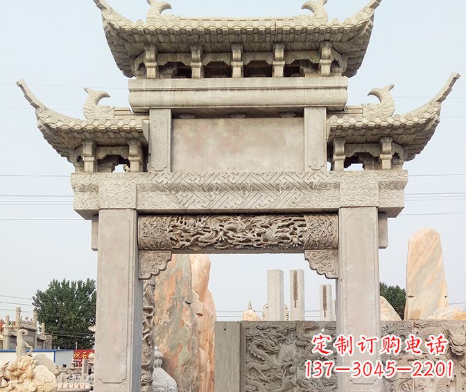 深圳特色大理石牌坊石雕