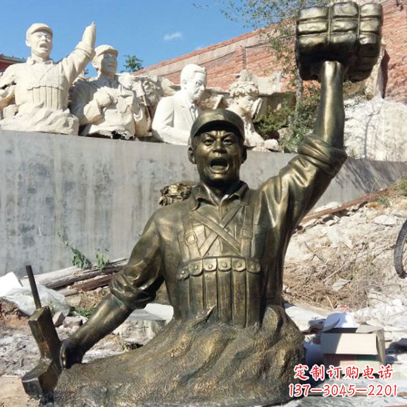 深圳董存瑞仿铜头像雕塑