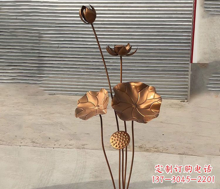 深圳锻铜不锈钢荷花雕塑
