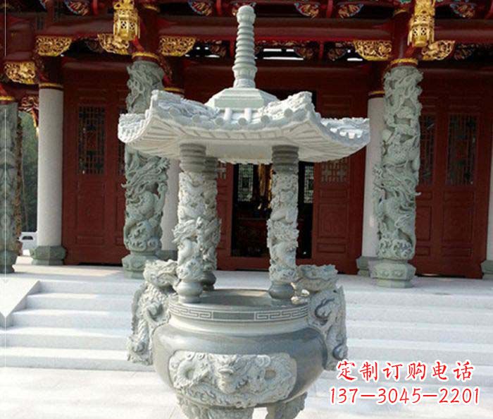 深圳中国古典仿古龙浮雕香炉雕塑