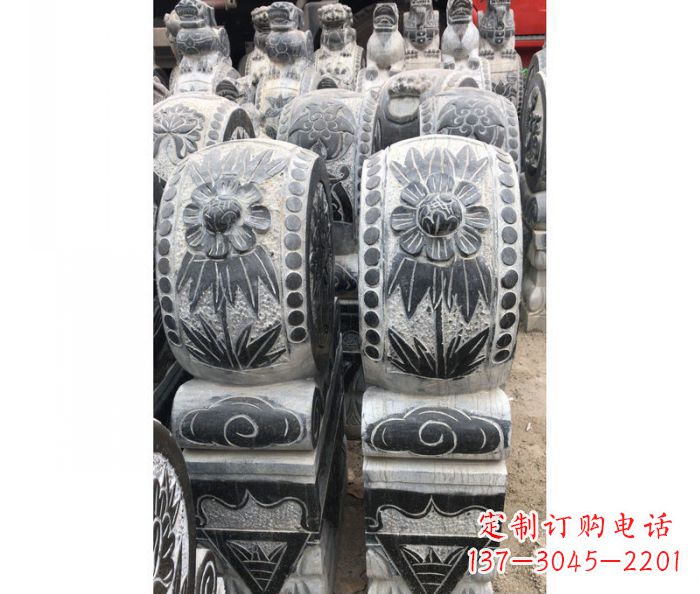 深圳仿古石门墩镇宅抱鼓石雕塑