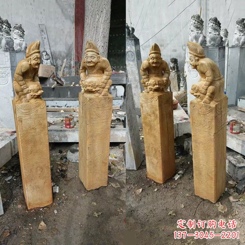 深圳经典仿古拴马桩雕塑