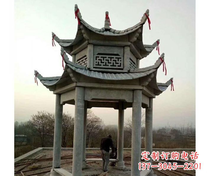 深圳仿古双层石雕凉亭