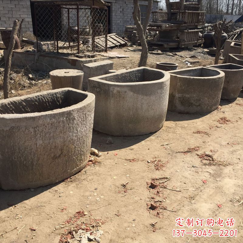 深圳仿古做旧弧形石槽