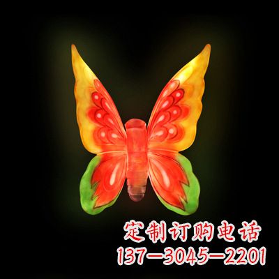 深圳精美小号黄色发光蝴蝶雕塑