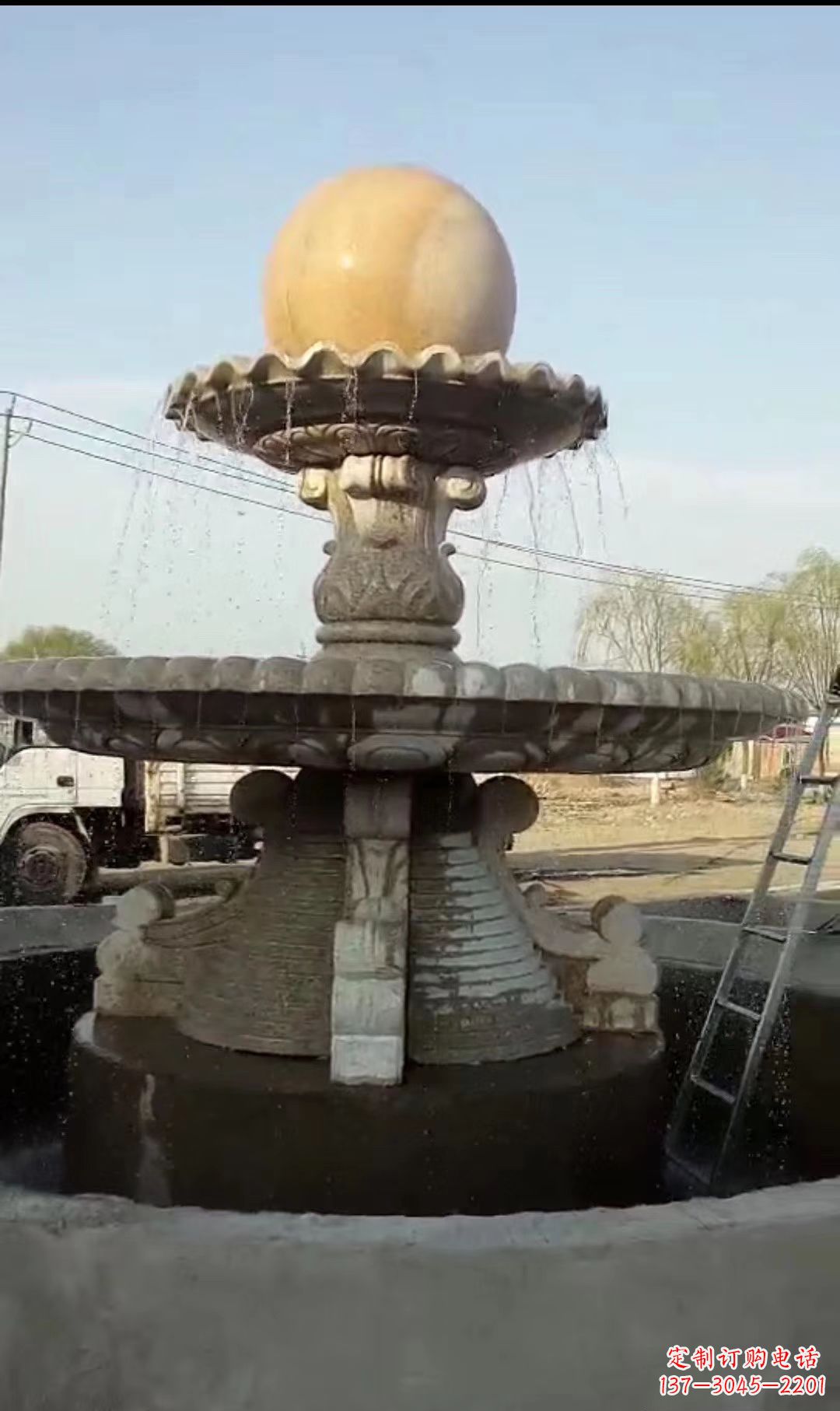 深圳风水球喷泉石雕景观雕塑