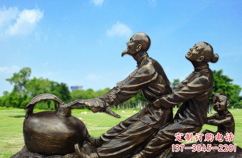深圳和谐之美,铜雕萝卜雕塑
