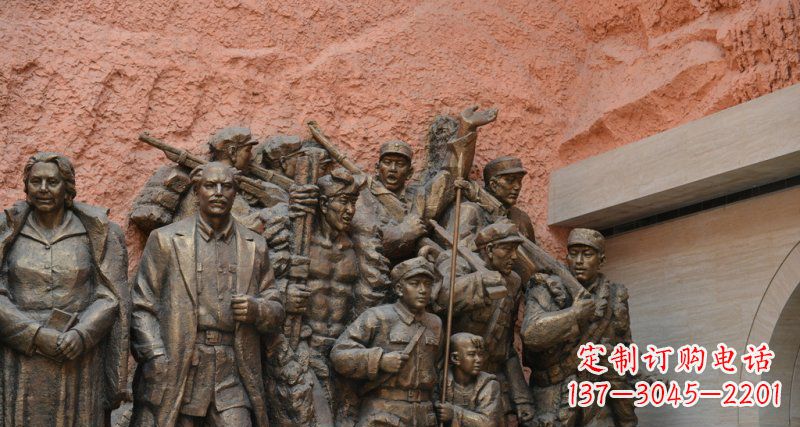 深圳公园白求恩与八路军景观铜雕