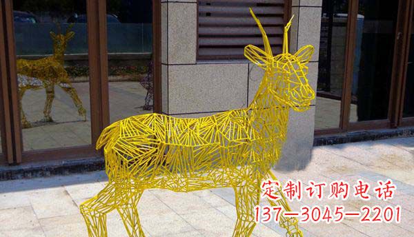 深圳梦幻般的不锈钢小鹿大理石塑像