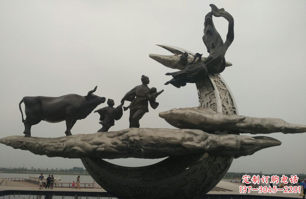 深圳古典传说景观雕塑牛郎织女