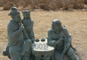 深圳八仙下棋铜雕塑