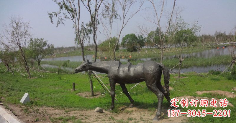 深圳公园抽象马景观铜雕