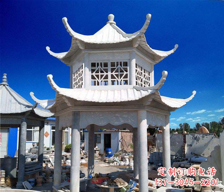 深圳大理石双层凉亭雕塑
