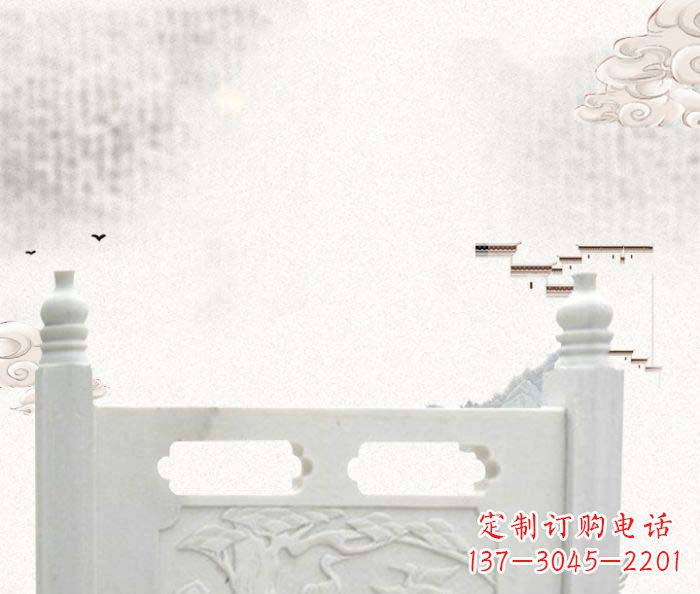 深圳公园景观汉白玉石雕栏板