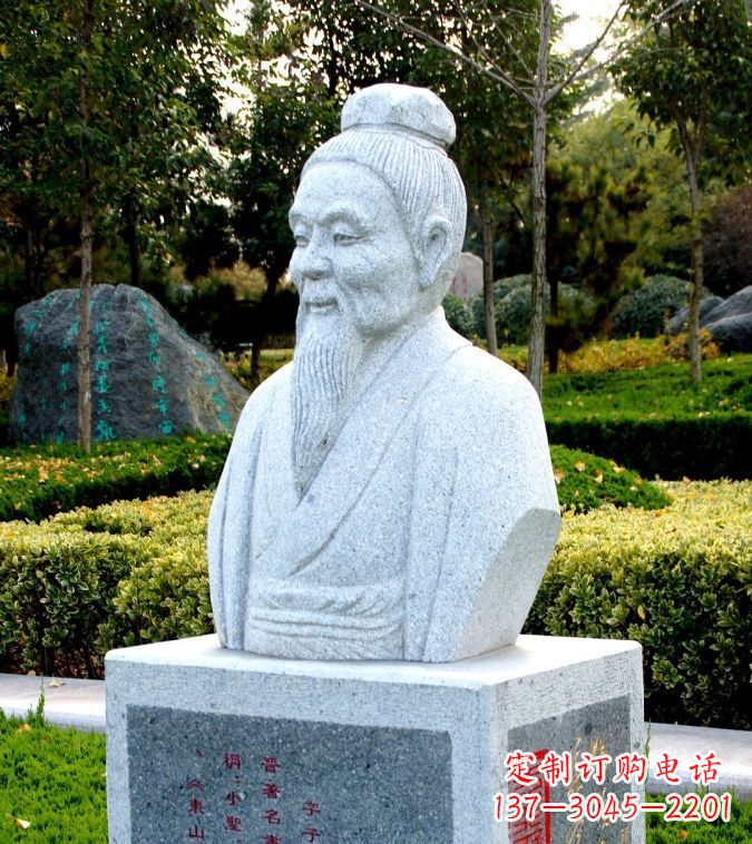 深圳以历史名人头像捕捉历史文脉——由中领雕塑定制的王献之石雕头像
