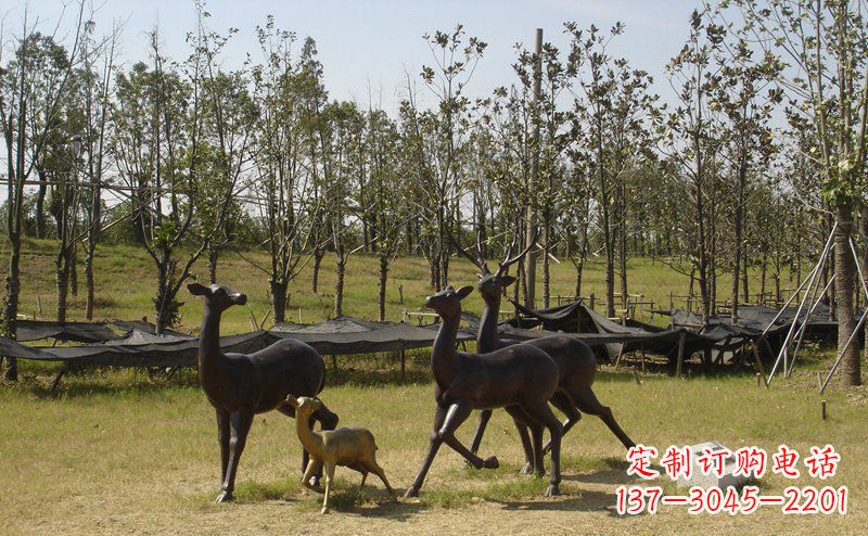 深圳优雅雕塑-梅花鹿铜雕