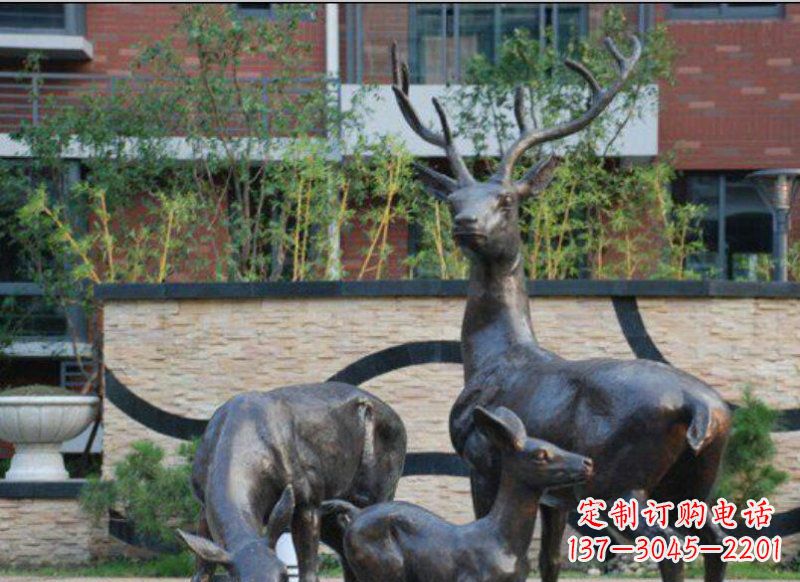 深圳古雅优雅的梅花鹿铜雕