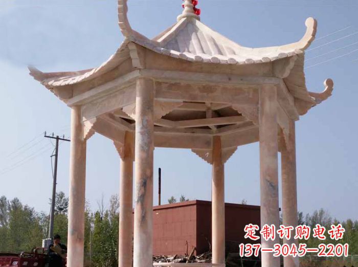 深圳红六角凉亭雕塑