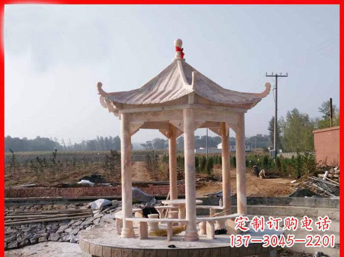 深圳享受晚霞红,迎接舒适凉亭雕塑