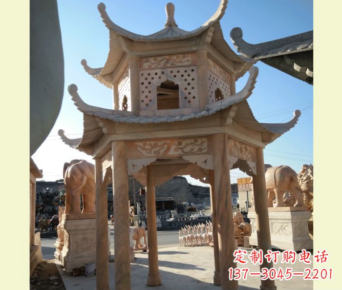 深圳中式双层石雕凉亭