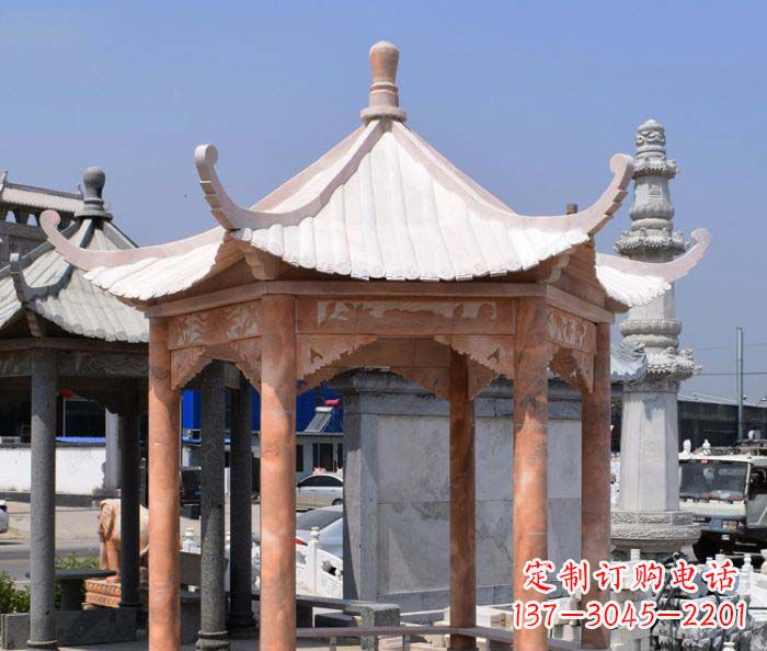 深圳中领雕塑设计凉亭雕塑,清新简约添美感