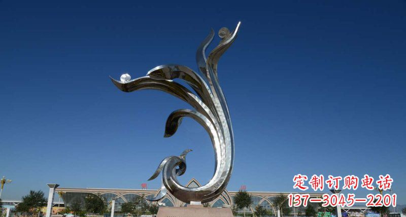 深圳优雅迷人的不锈钢抽象凤凰雕塑