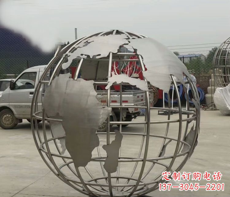 深圳中领雕塑:精美不锈钢地球仪雕塑